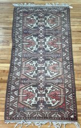 Vintage oriental scatter rug heavily 3c8929