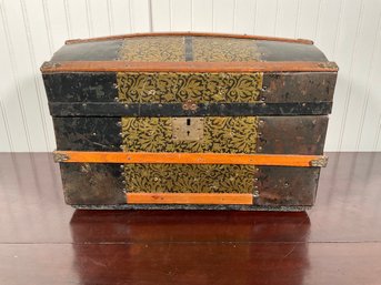 A 19th C. dome top steamer trunk,