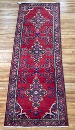 Vintage Oriental runner with pink,