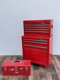 A two part red painted Husky tool