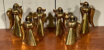 Six vintage brass angel candles 3c89e3