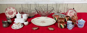 Assorted glassware, porcelains