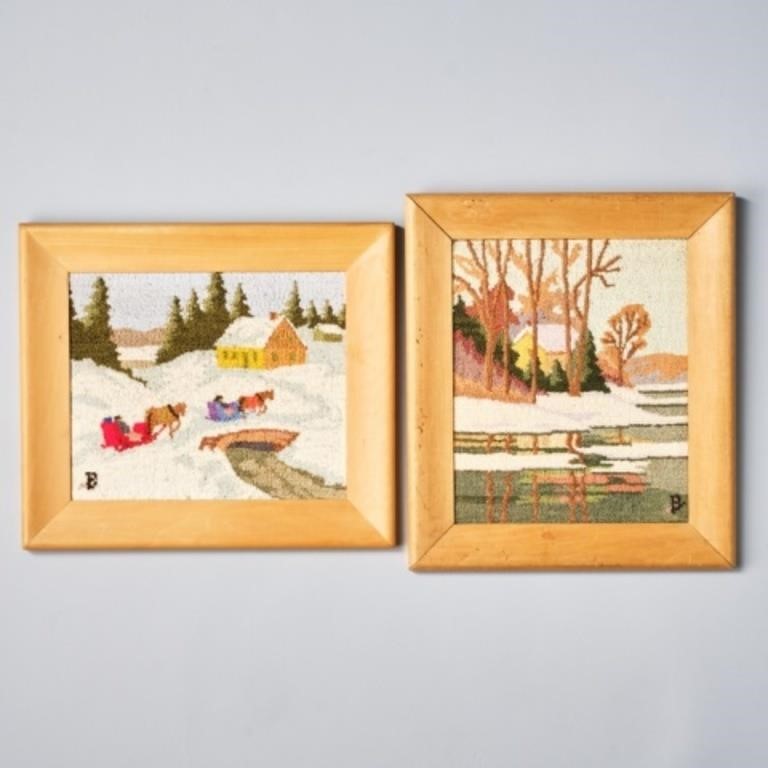 FRAMED HOOKED MATS BY AURORE BENOITTwo