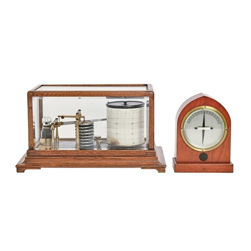 An oak barograph, early 20th c,