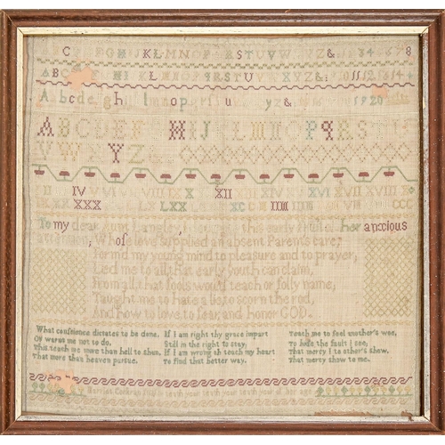 A George III linen sampler, Harriet