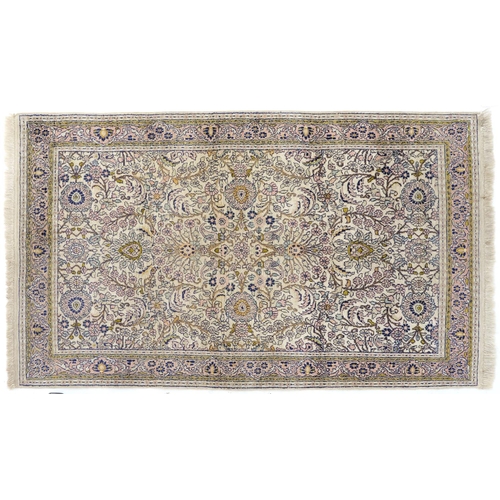 A Kashmir silk floral rug 150 3c8c61