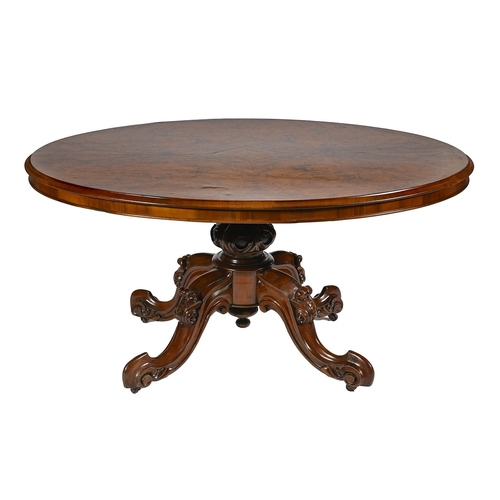 A Victorian walnut loo table, with