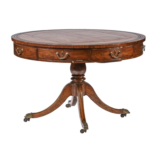 A Victorian mahogany drum table, with