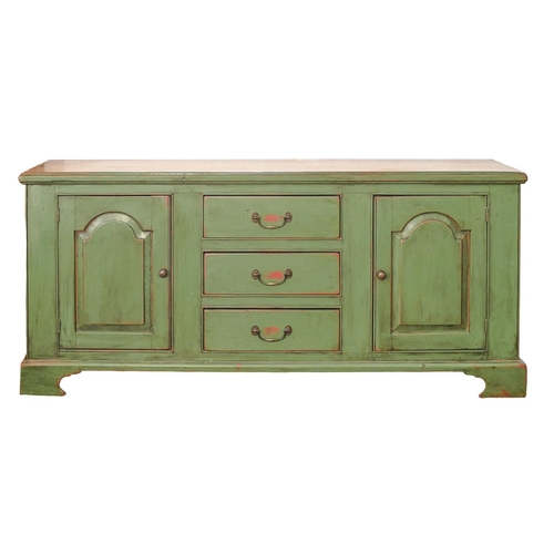 A pea green painted pine dresser 3c8c88