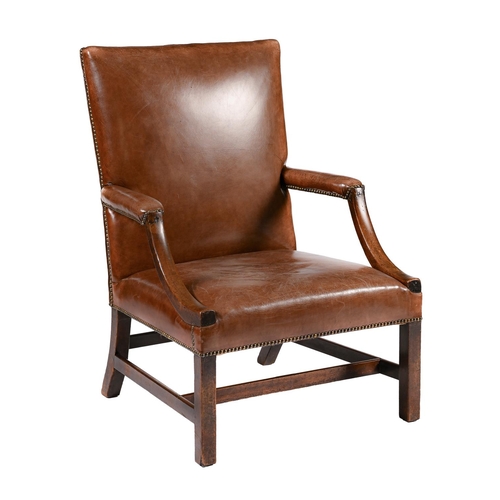 A George III mahogany library armchair  3c8c8f