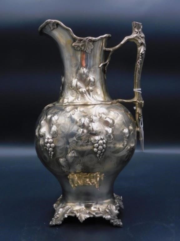 COIN SILVER PITCHER BY BALL, TOMPKINS,