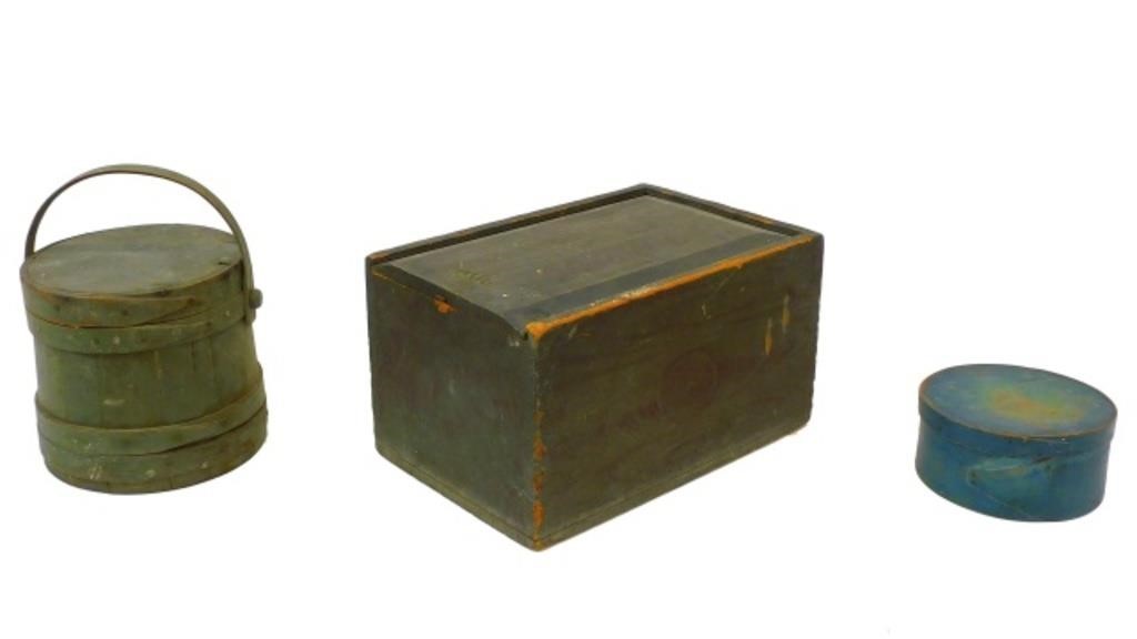  3 PIECES OF WOODEN STORAGE ITEMS  3c8d1f