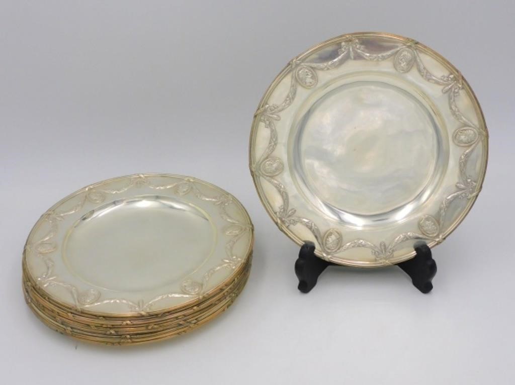 (10) EUROPEAN SILVER PLATES. 19TH CENTURY.