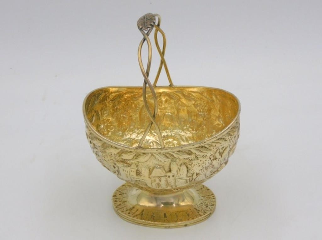 S. KIRK & SON COIN SILVER BASKET. 19TH