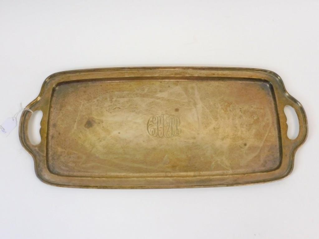 HEAVY GORHAM STERLING SILVER TRAY.