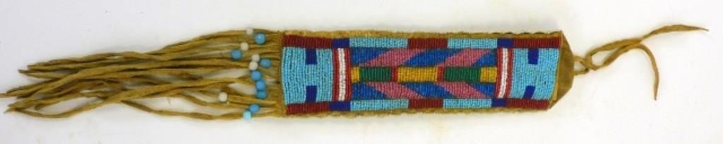 CROW BEADED CASE. LATE 19TH OR