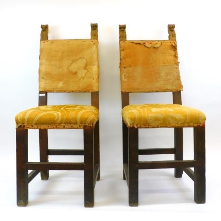 PAIR OF SPANISH COLONIAL SIDE CHAIRS.