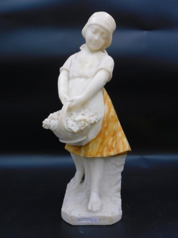 ALABASTER STATUE OF A GIRL. EARLY
