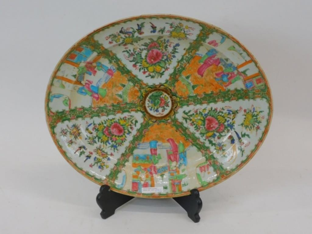 ROSE MEDALLION PLATTER. 19TH-CENTURY.