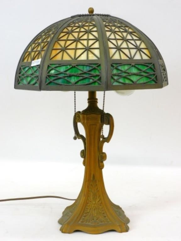 BENT PANEL TABLE LAMP EARLY 20TH 3c8e44