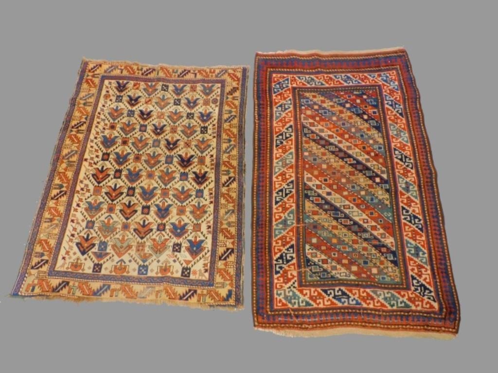  2 ANTIQUE ORIENTAL SHIRVAN RUGS  3c8e61