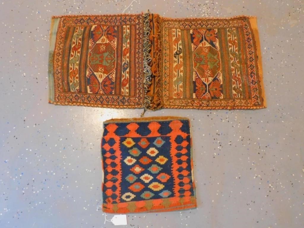 (2) ORIENTAL SADDLE BAGS. EARLY