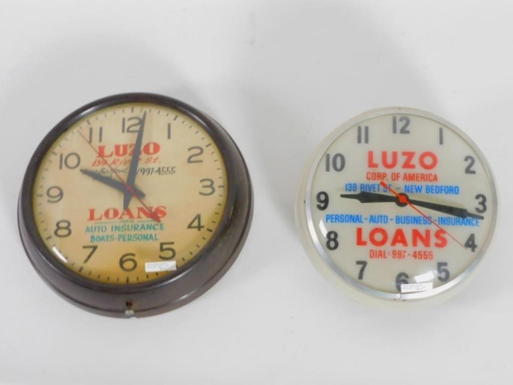 TWO VINTAGE ADVERTISING CLOCKS 3c8ea4