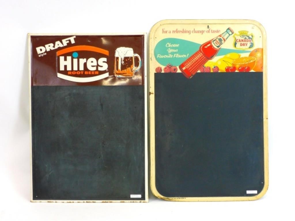 TWO ADVERTISING METAL CHALKBOARD