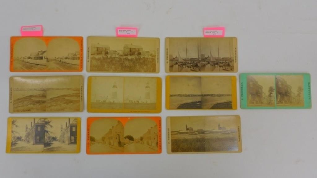 (9) NANTUCKET STEREO VIEW CARDS.
