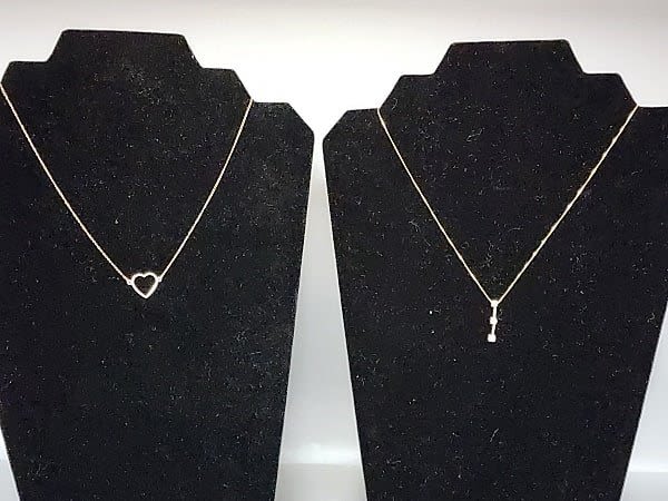 2 14K Necklaces Diamonds and Hearts  3c8ef3