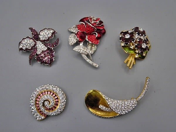 Group of 5 Brooches by Nolan Miller