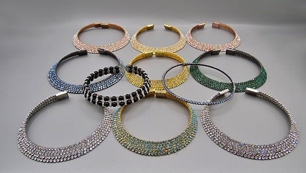 Group of 11 Rhinestone Collar Necklaces  3c8f14