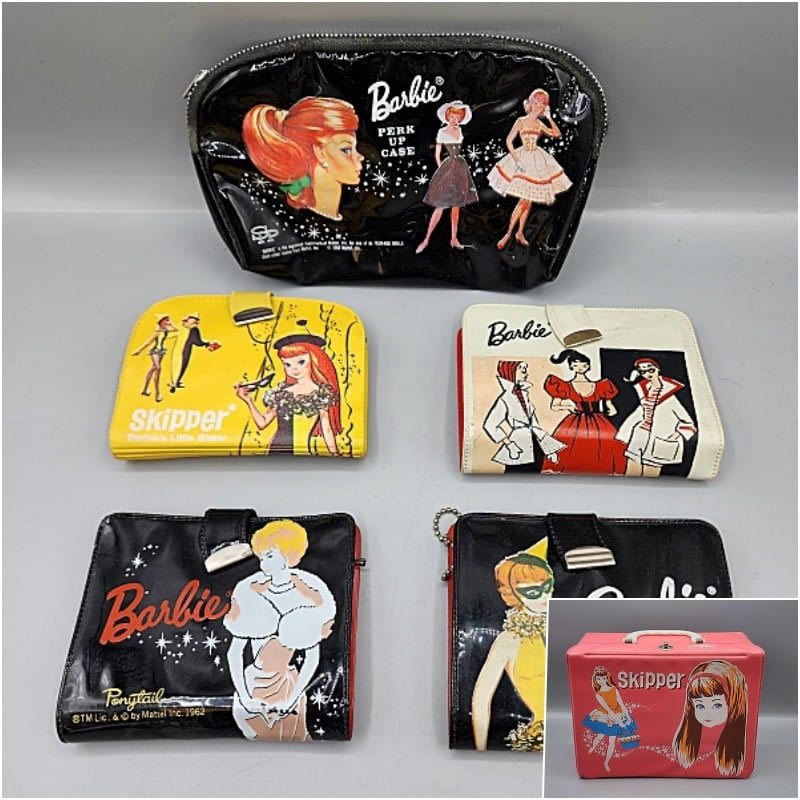 Group of Vintage Vinyl Barbie Wallets.