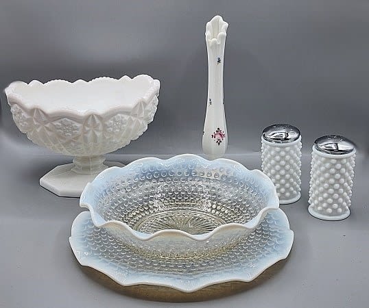 Group includes a pair of milk glass 3c8f84
