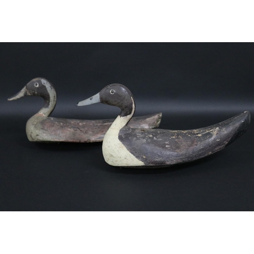 Two antique early carved wood decoy