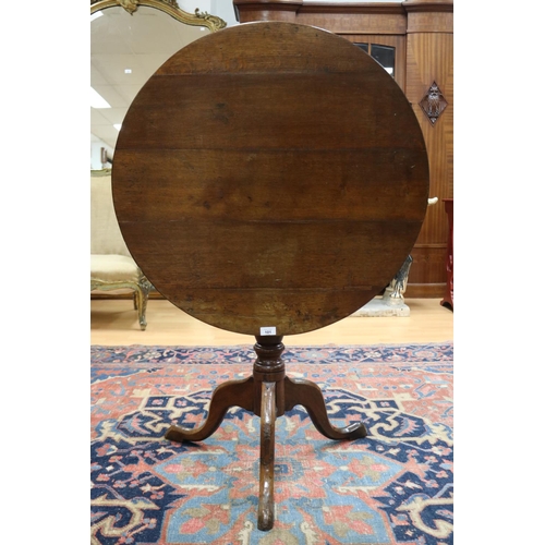 Antique George III oak tripod table,