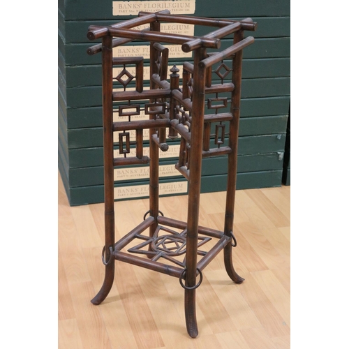 Antique bamboo jardiniere stand,