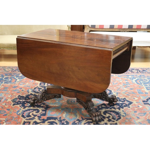 Antique mahogany drop side table, fitted