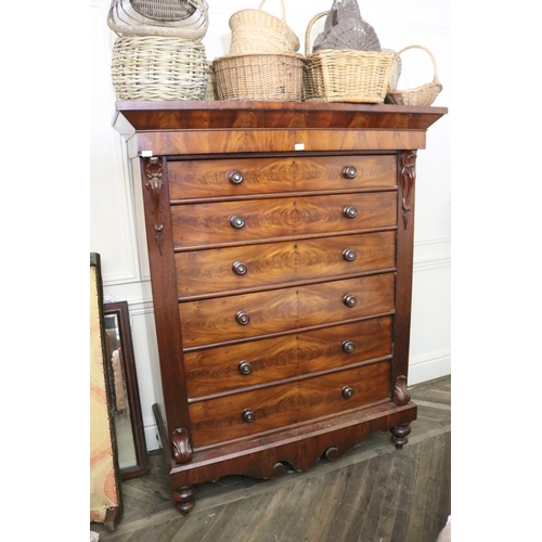 Large antique mahogany six drawer 3c909d