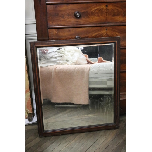 Inlaid rosewood framed bevelled