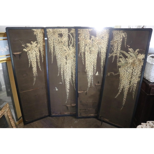 Set of four antique Japanese wisteria
