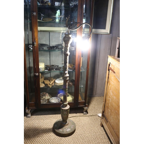 Brass standard lamp, approx 140cm