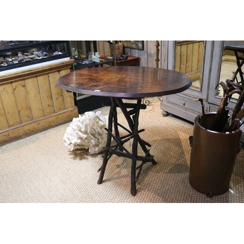 Rustic branch table with antique 3c910f