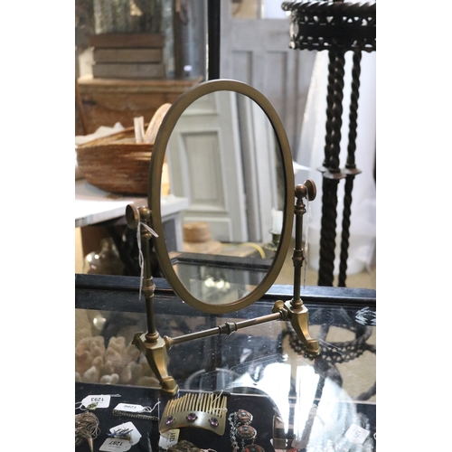 Brass table top mirror approx 3c9151