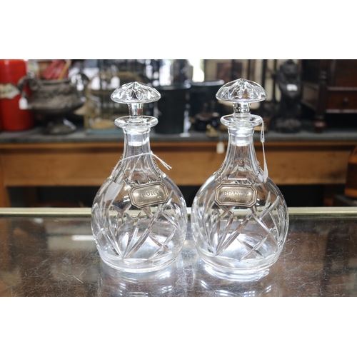Good pair of cut crystal decanters,