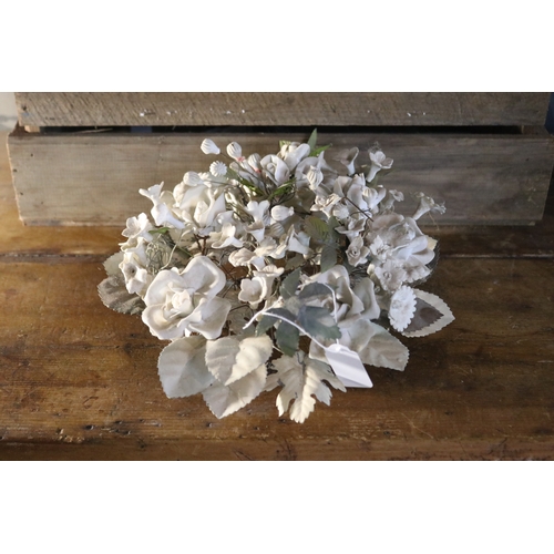 Vintage painted metal floral display