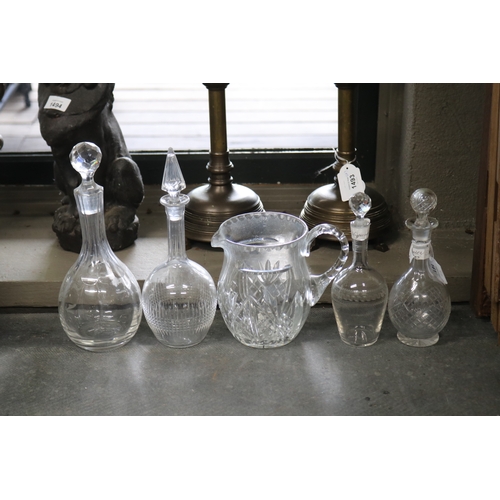 Selection of various decanters,