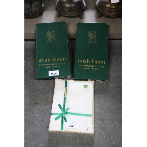 Two boxed sets of six Irish linen
