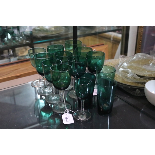 Collection of Bristol green glasses