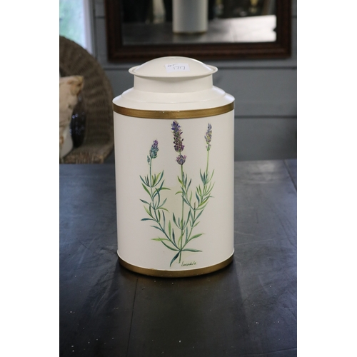 Hand painted lavender tole ware